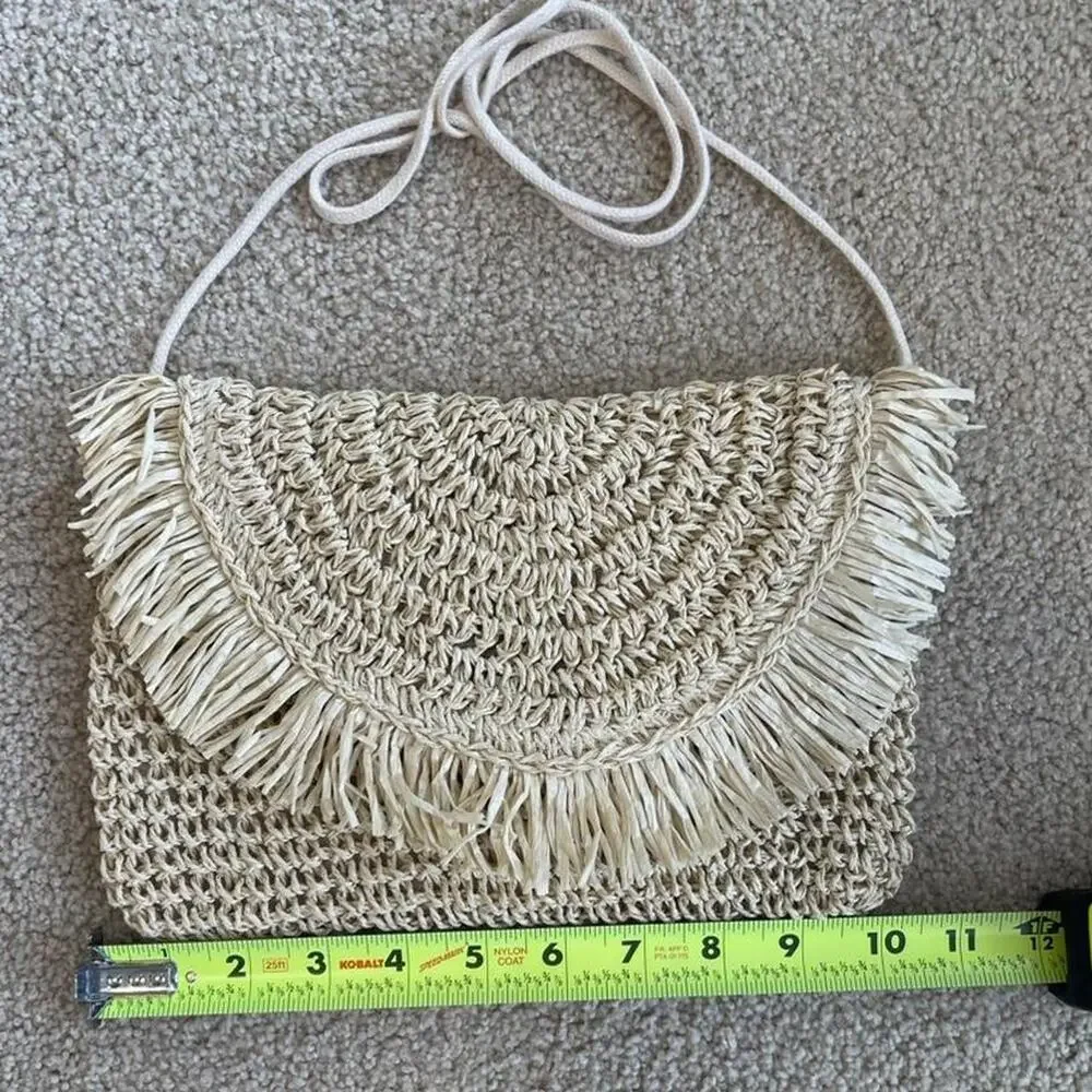 Y2K Straw Fringe Shoulder Bag
